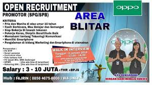 Anda tentunya harus mencari perusahaan yang mau menerima calon karyawan yang belum memiliki pengalaman. Lowongan Kerja Promotor Spg Spb Oppo Di Blitar Info Blitar