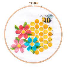 Cross stitch cross stitch dogs. Bees And Honey Cross Stitch Pattern Stitched Modern