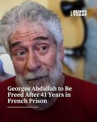 Georges Abdallah, a Lebanese activist and longtime supporter of the  Palestinian cause, is set to be released from prison in France