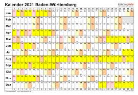 Importieren sie die feriendaten in ihren eigenen terminkalender 34 Baden Wurttemberg Kalender 2021 Mit Ferien Gif Taglicher Trend