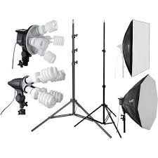Impact Soft N Natural Kit 3 Softbox Compact Light Fluorescent Lamp