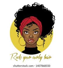 Whether you have natural curls or want. Cartoon Portrait Afro American Girl Curly Stock Illustration 1407868550