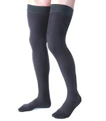 Jobst For Men 15 20 Mmhg Thigh High Ribbed Compression Stockings With Silicone Border At Jobststockings Com