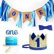 I had done this little girl's baby shower cake before she was born, so it was a labor of my son's first birthday party was pretty classic. Buy Baby 1st Birthday Boy Decorations With Crown High Chair Banner Cake Smash Party Supplies Happy Birthday One Burlap Banner No 1 Crown Glitter Cake Topper Online In Turkey B07mtjmdvf
