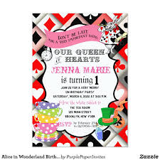 Alice In Wonderland Birthday Invite Queen Of Heart Zazzle Com In 2020 Alice In Wonderland Birthday Birthday Invitations Babyshower Invitations
