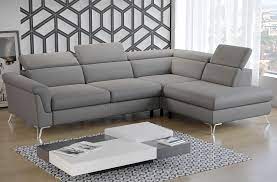 Provide ample seating with sectional sofas. Berlin Leather L Shaped Sectional Sofa With Sleeper Storage Right Facing Chaise Grey Sohomod Com