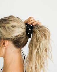 Black And Gold Hairstyles Hair Accessories Lover Girl Black Hair Scrunchie Luca And Grae Black Polka Dot Elastic Hair Tie Available In One Size Hair Diy Hairstyles Hair Styles