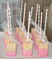 Chocolate Covered Rice Krispie Treat Pops Etsy Baby Shower Treats Baby Shower Candy Baby Shower Desserts