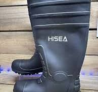HISEA Men Mid-Calf Rubber Boots w/Steel Shank Seamless Waterproof PVC Rain  Boots | eBay