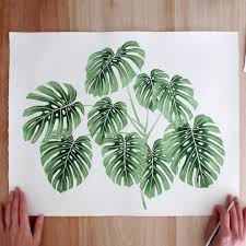 Just Finished Up This Painting Ill Definitely Be Making Large Prints In The New Year Monstera Deliciosa Plant In Watercolor Leaf Wall Art Monstera Plant Art