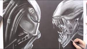 Speed Drawing Alien Vs. Predator - Youtube