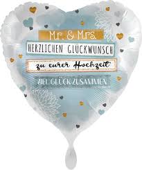 Wir wünschen euch, dass ihr noch viele wundervolle hochzeitstage feiert! Ballongruss Mr Mrs Herzlichen Gluckwunsch Zu Eurer Hochzeit Ca 45 Cm Hochzeits Grusse Ballongrusse Luftballonwelt