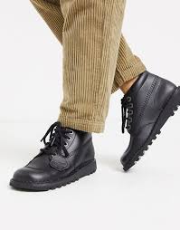 Willkommen auf der offiziellen webseite von kickers offenbach. Kickers Kick Hi Flat Leather Boots In Black Faoswalim