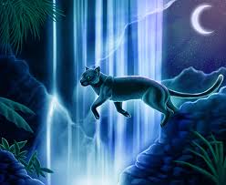 Hd hintergrundbilder katze getigert liegend augen grun desktop hintergrund. Bilder Grosse Katze Schwarzer Panther Wasserfall Mond Sprung Nacht