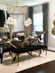 Gold Dinning Table Dining Table In Living Room Gold Living Room Decor Dining Room Table Decor