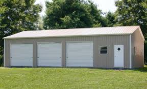 This 3 Car Garage Steel Building Kit Price Includes Three Garage Doors Walkdoor Delivery And Install Metal Garage Buildings Metal Garages Metal Building Kits