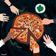 Friends Sharing An Italian Pizza Free Image By Rawpixel Com Food Illustration Art Pizza Art Free Illustrations