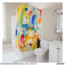 Kandinsky Sea Battle 1913 Shower Curtain Zazzle Com Shower Curtain Curtains Colorful Shower Curtain