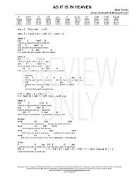 As It Is In Heaven Lead Sheet Lyrics Chords Corey Voss