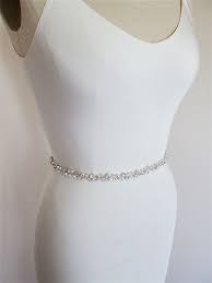 Skinny Bridal Belt Sash Crystal Wedding Belt Petite Crystal Etsy Bridal Belt Wedding Dress Belt Crystal Wedding Belts