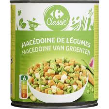 Tranche de mortadelle avec macédoine de légumes mayonnaise sur pain blanc. Macedoine De Legumes Carrefour Classic La Boite De 530g Net Egoutte A Prix Carrefour