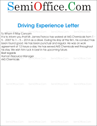 A job application letter is used to identify and select suitable candidates for a particular position. Work And Job Experience Letter For Driver From Company