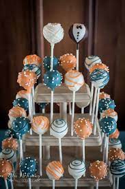 Wedding Cake Pop Display Teal Orange Cakemydayorders Yahoo Com Wedding Cake Pops Cake Pop Displays Diy Wedding Cake