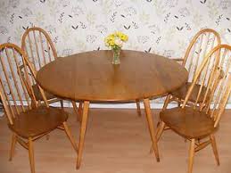 Vintage Ercol Dining Table 4 Chairs Windsor Blond Blue Label 50s 60s Delivery Ercol Dining Table Dining Table Chair