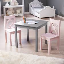 Have To Have It Lipper Hugs And Kisses Table And 2 Chair Set Gray Pink 129 99 Hayn Kids Table Chair Set Kids Table And Chairs Toddler Table And Chairs