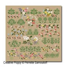 Easy small cross stitch flowers. Perrette Samouiloff Thousand Flowers Border Cross Stitch