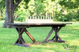 7ft rustic farmhouse table with chairs and turned legs, dark walnut top and antique white base, wooden dining table capefearcurbside. Fancy X Farmhouse Table Ana White