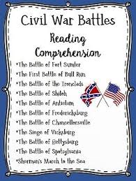 major civil war battles reading comprehension bundle