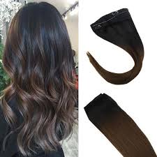 Discover the best hair colors for dark skin. Invisible Halo Human Hair Extensions Ombre Natural Black To Dark Brown Secret Wire Real Hair Sunnyhair