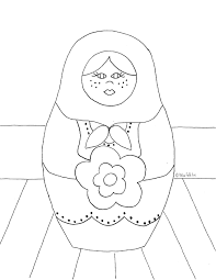 Flaming sacred heart mexican style folk art kids clothing by eljimmo. Russian Nesting Dolls Coloring Page Wee Folk Art