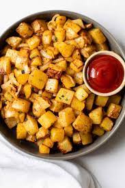 Air Fryer Home Fries Recipe In 2021 Sweet Potato Home Fries Home Fries Breakfast Sides Dishes