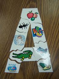 Diy Letter Puzzles Just Create A Hollow Letter Using Word Art And Then Add Clip Art Pieces That Alphabet Preschool Alphabet Activities Preschool Activities