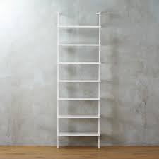 Solid wood and metal bookshelf. Stairway White Ladder Bookcase Reviews Cb2