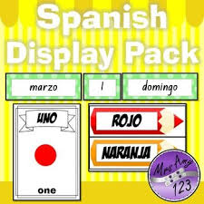 Spanish Display Pack Numbers Colours Calendar Foreign Language Learning Australian Curriculum Learning Languages