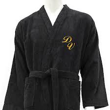 This unique construction makes it super flexible and lighter than your average terry bathrobe. Men Bath Robe Personalized Monogram 100 Cotton Bathrobe Kimono Black M L Xl Xxl Ebay