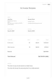 A dj invoice templates enables to invoice the event organizers for the services rendered by a disk jockey. Free Dj Invoice Template Disc Jockey Invoice Template Bonsai