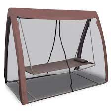 Outdoor Swing Bed In Coffee Brown With Mosquito Net Buy Hanging Chairs Outdoor Bed Swing Porch Swing Cushions Porch Swing