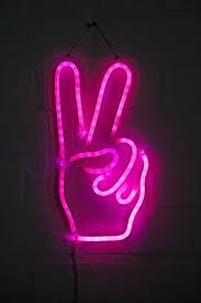 30'' h x 5'' w. Peace Sign Led Light Neon Sign Bedroom Neon Signs Neon Wallpaper
