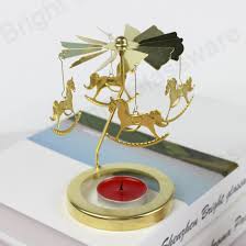 China Christmas Decorative Rotation Horse Candle Tealight Holders Table Dinner Metal Windmill Glass Candlestick Holder Stand China Rotating Candlestick And Rotating Christmas Candle Decorations Price