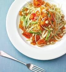 Learn How To Cook Thai Food At Home With This Recipe From Rosa S Thai Cafe Green Papaya Salad Som Tam Green Papaya Salad Papaya Salad Thai Salad Recipes