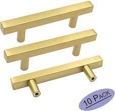Goldenwarm Brass Kitchen Hardware 3in 76mm Gold Drawer Pulls 10pack Ls1212gd76 Brass Cabinet Pull Kitchen Hardware Brass Cabinet Pulls Brass Cabinet Handles
