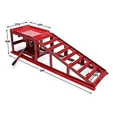 Auffahrrampe Mit Hydraulischem Wagenheber 2000kg Hohenverstellbar Reifenbreite Bis 225mm Rampen Garagen Werkzeug Organisation Autos
