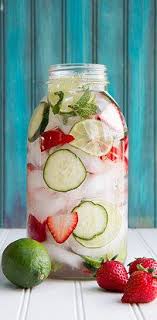 Strawberry Lime And Cucumber Infused Water Recipes Mint Water Water Recipes