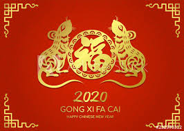 In 2020, people born in the year of rat have pretty good fortune in wealth and career. Happy Chinese New Year 2020 Card With Gold Paper Cut Twin Rat Chinese Zodiac Hold Chinese Word Mean Good Fortune In Circle Sign On Red Background Vector Design Stock Vector Adobe Stock