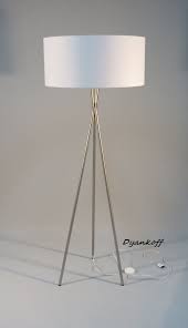 Handmade Tripod Floor Lamp With Light Gray Colored Metal Stand Drum Lampshade Modern Style Diff Tripod Floor Lamps Floor Lamp Tripod Floor Lamp Living Rooms