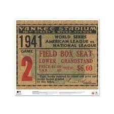 Mustang Products New York Yankees 1941 World Series Ticket Stub Wall Decal In 2021 World Series Tickets World Series Large Wall Decals